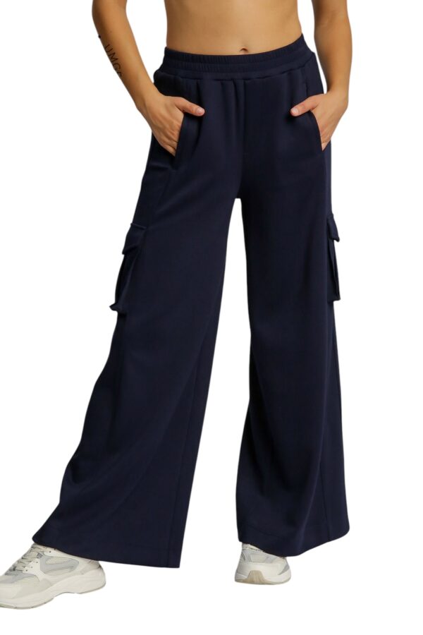 UMGEE LUXE KNIT WIDE LEG CARGO PANTS - Image 2