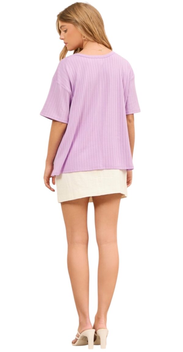 ANDREE WIDE RIB KNIT BOYFRIEND TEE - Image 3