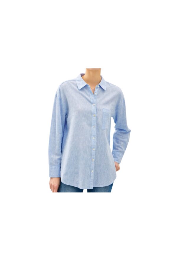 BE COOL OVERSIZED LINEN BLEND BUTTON DOWN SHIRT