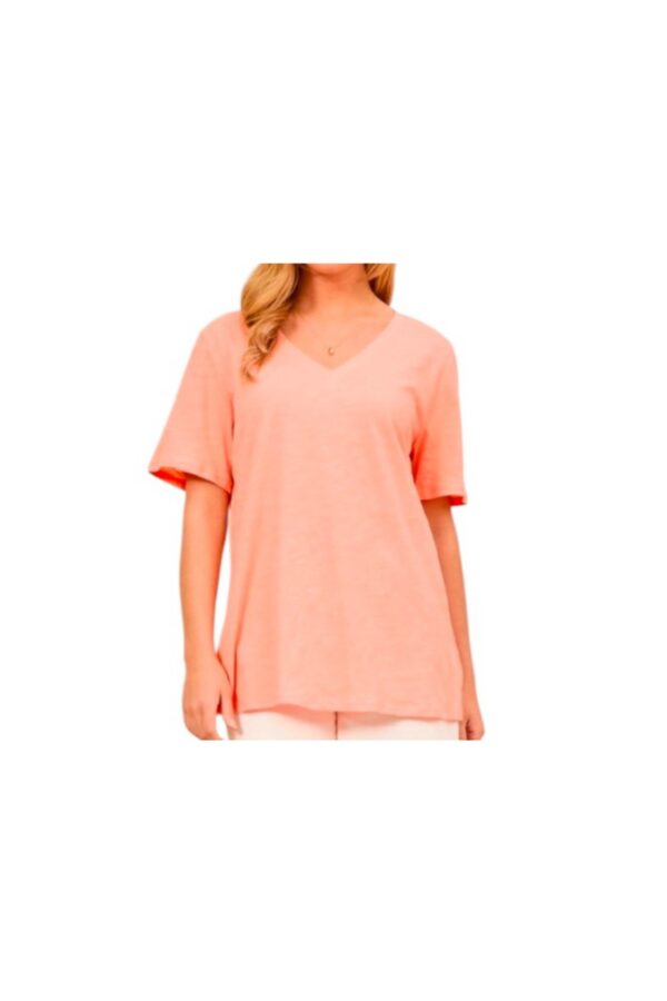 ANDREE SHORT SLEEVE COTTON V-NECK TEE