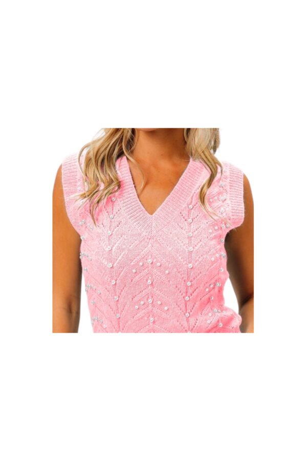 BIBI PEARL EMBELLISHED SWEATER VEST