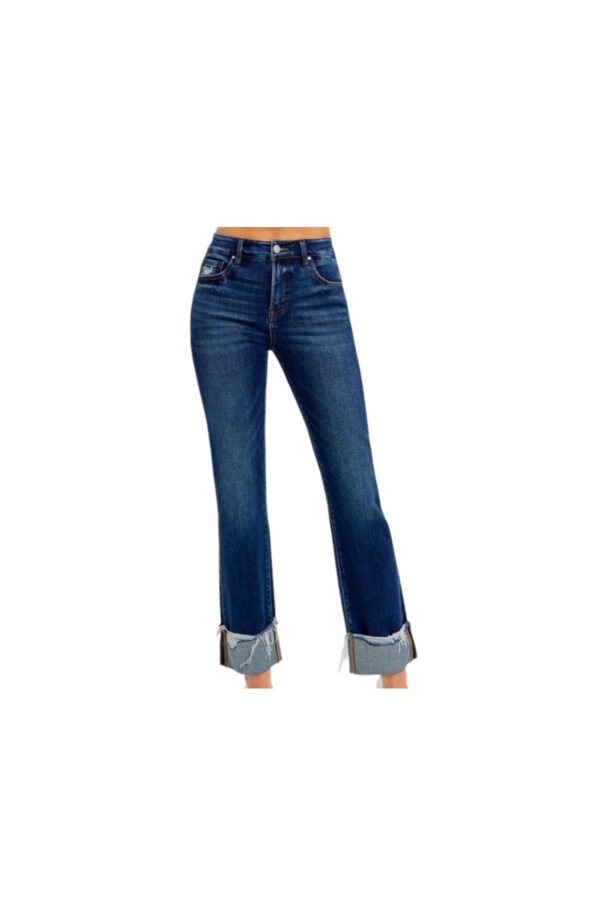 RISEN JEANS HIGH RISE TUMMY CONTROL STRAIGHT CUFF