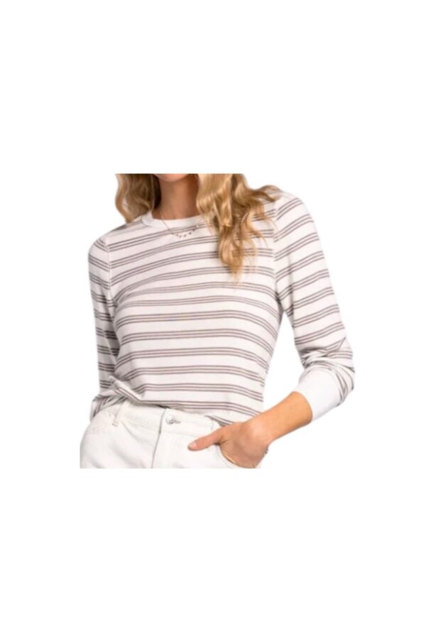 THREAD & SUPPLY STACY TOP WHITE/TAUPE STRIPE