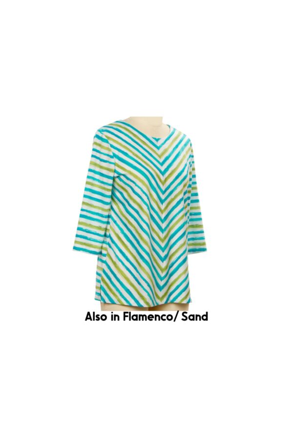 SOUTHERN LADY 3/4 SLEEVE CHEVRON STRIPE TOP