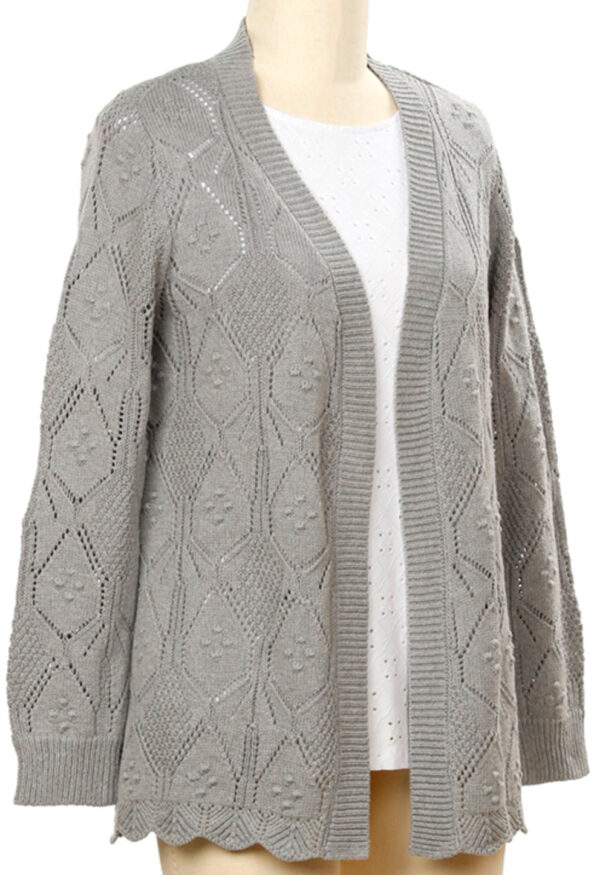 SOUTHERN LADY SCALLOP HEM OPEN CARDIGAN SWEATER - Image 2