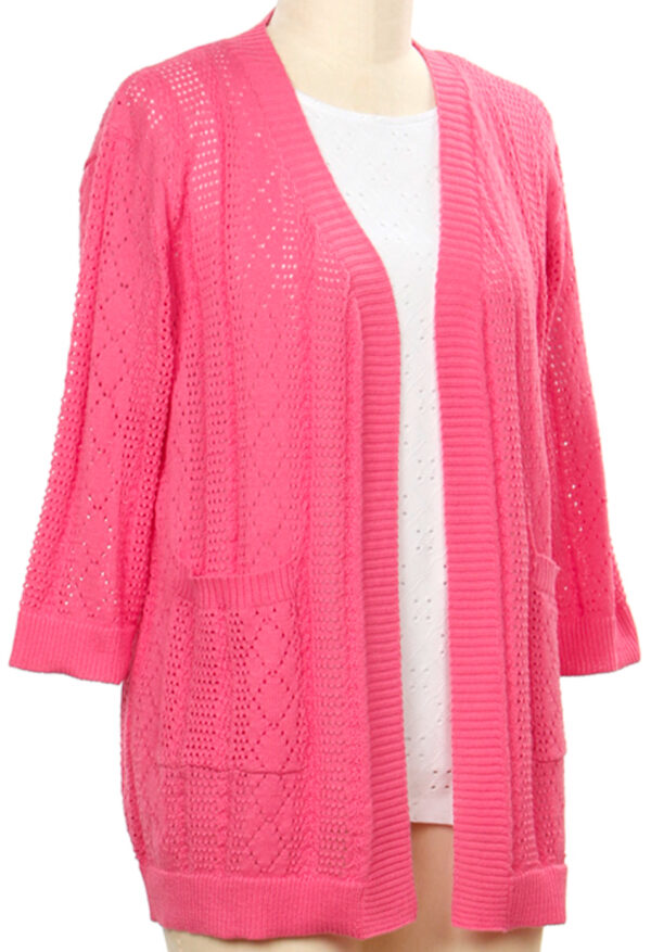 SOUTHERN LADY POINTELLE OPEN CARDIGAN SWEATER - Image 2