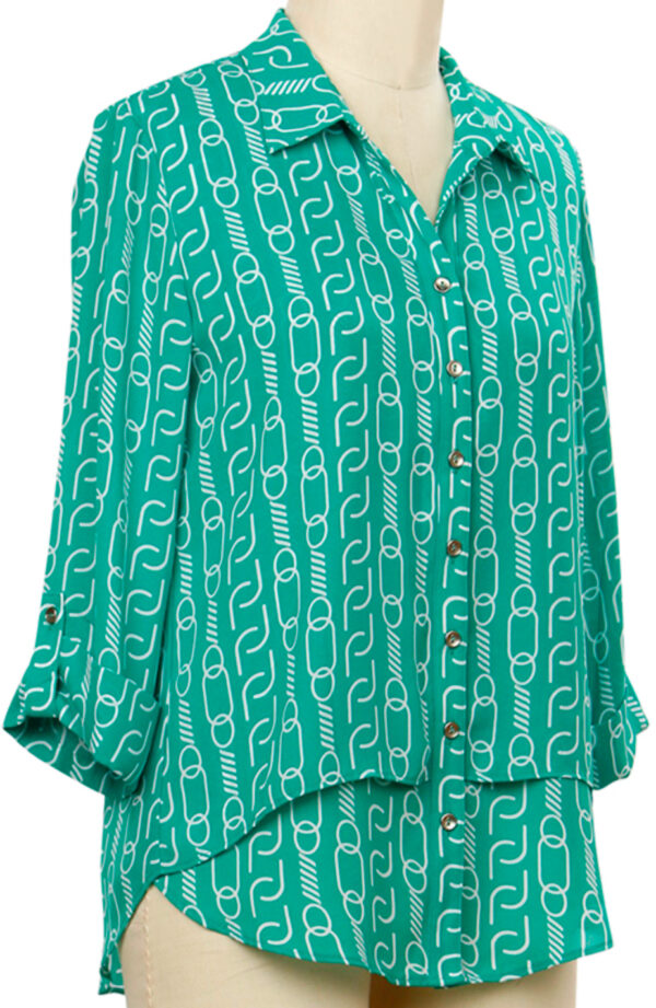 SOUTHERN LADY CHAIN LINK BUTTON FRONT BLOUSE - Image 2