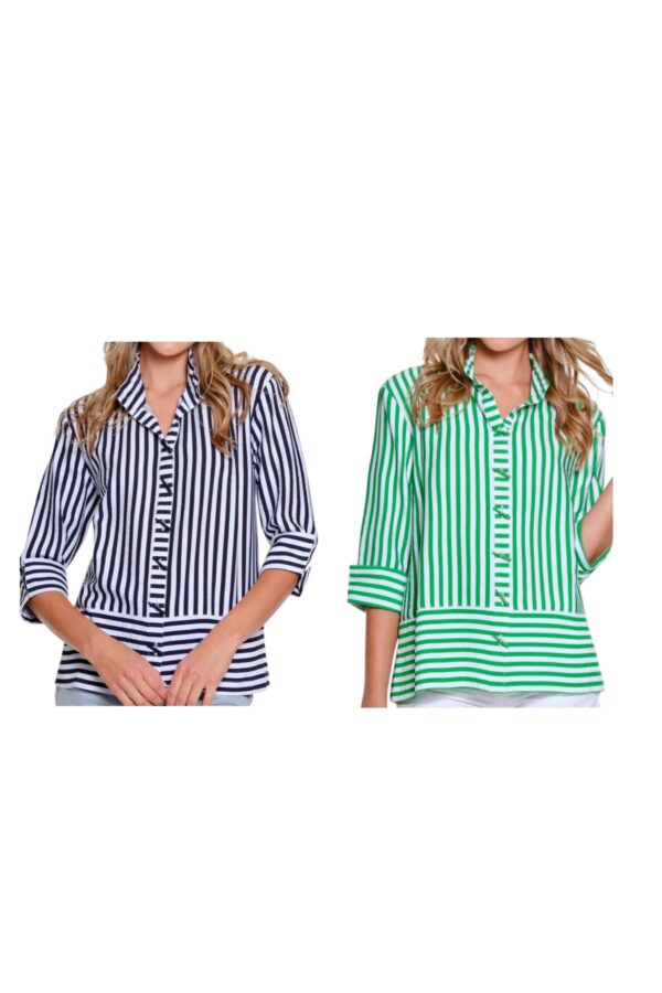 MULTIPLES WIRE COLLAR BUTTON FRONT SHIRT