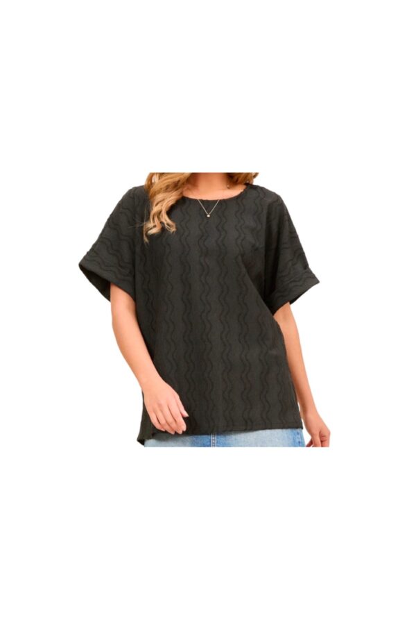 ANDREE DOLMAN SLEEVE TEXTURED KNIT TOP