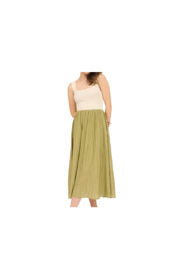 BLUPEPPER KNIT TANK MIDI WITH COTTON SKIRT