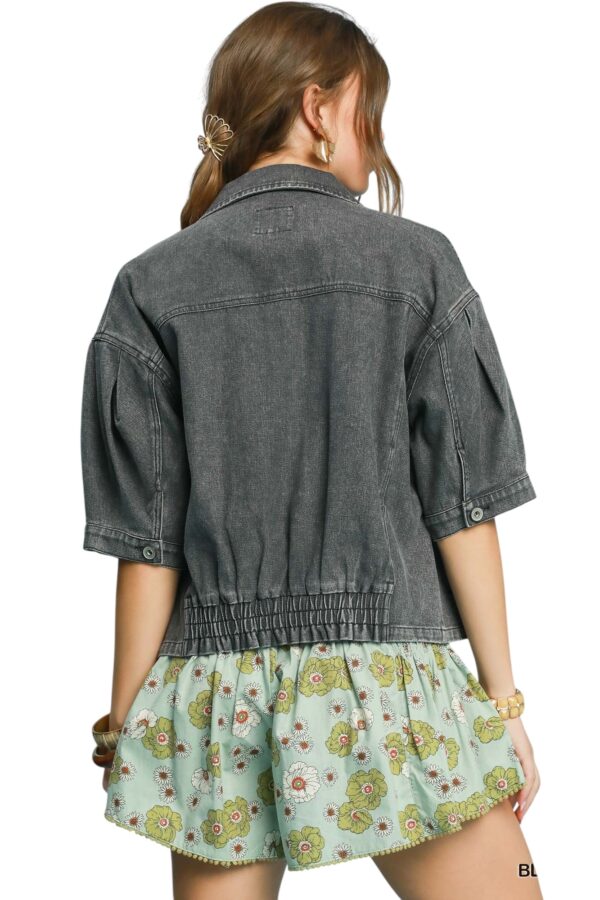 UMGEE PUFF SLEEVE MINERAL WASH DENIM JACKET - Image 13