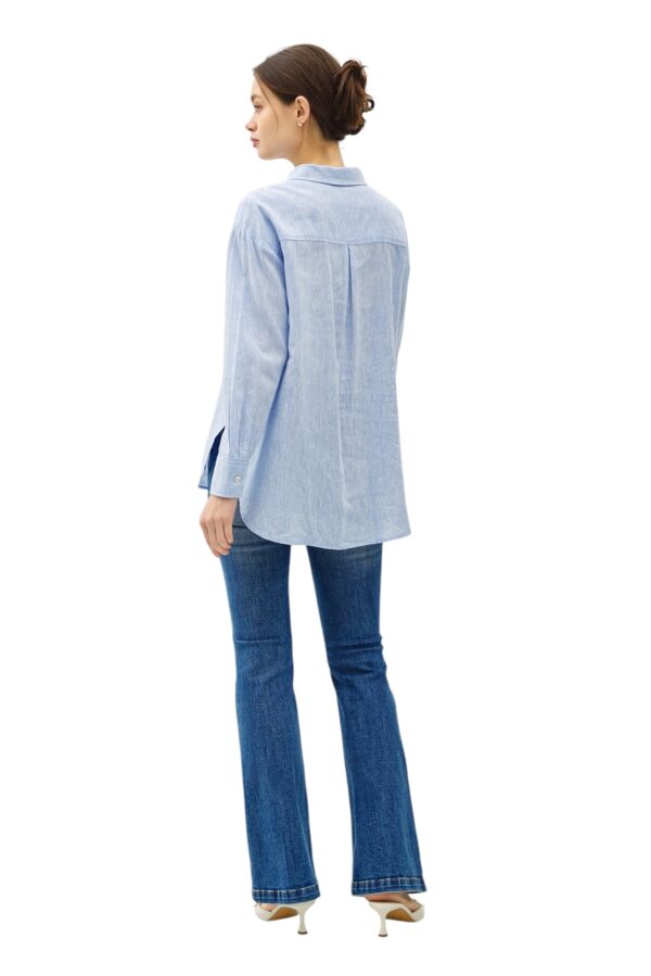 BE COOL OVERSIZED LINEN BLEND BUTTON DOWN SHIRT - Image 5