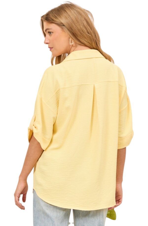 ANDREE ROLL SLEEVE BUTTON FRONT BLOUSE - Image 3