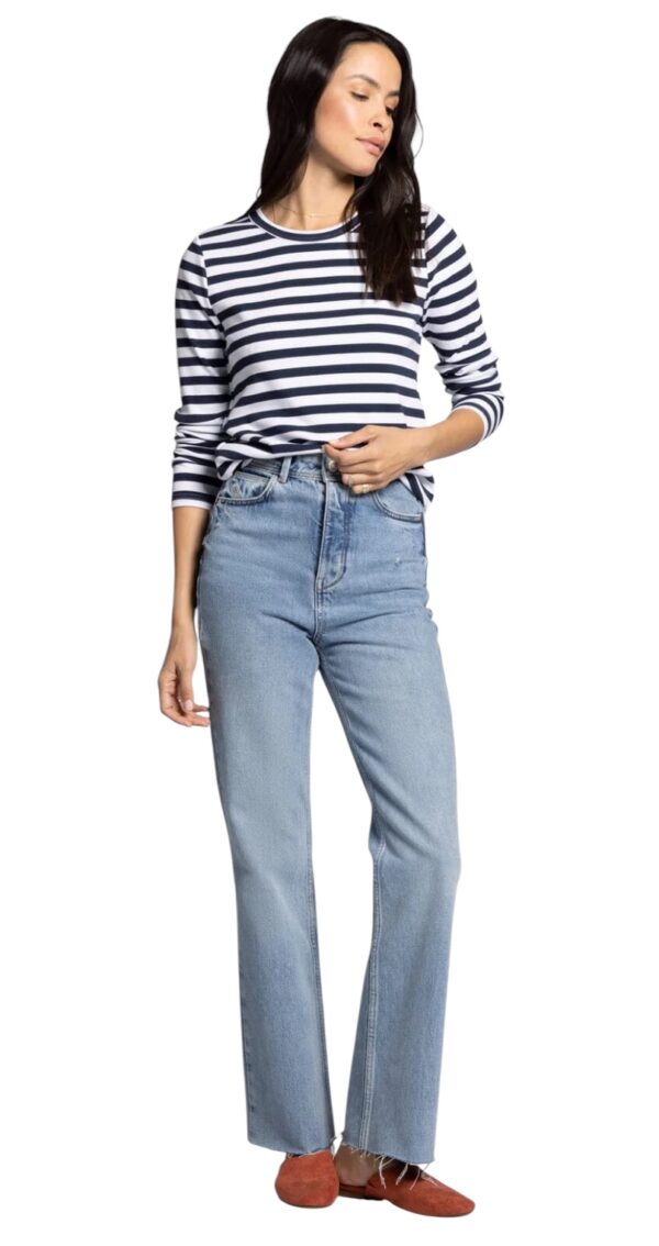 THREAD & SUPPLY JESS TOP IN WHITE/NAVY STRIPE - Image 5