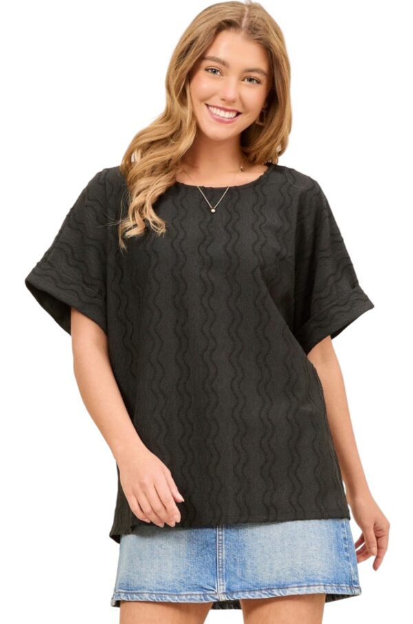 ANDREE DOLMAN SLEEVE TEXTURED KNIT TOP - Image 4