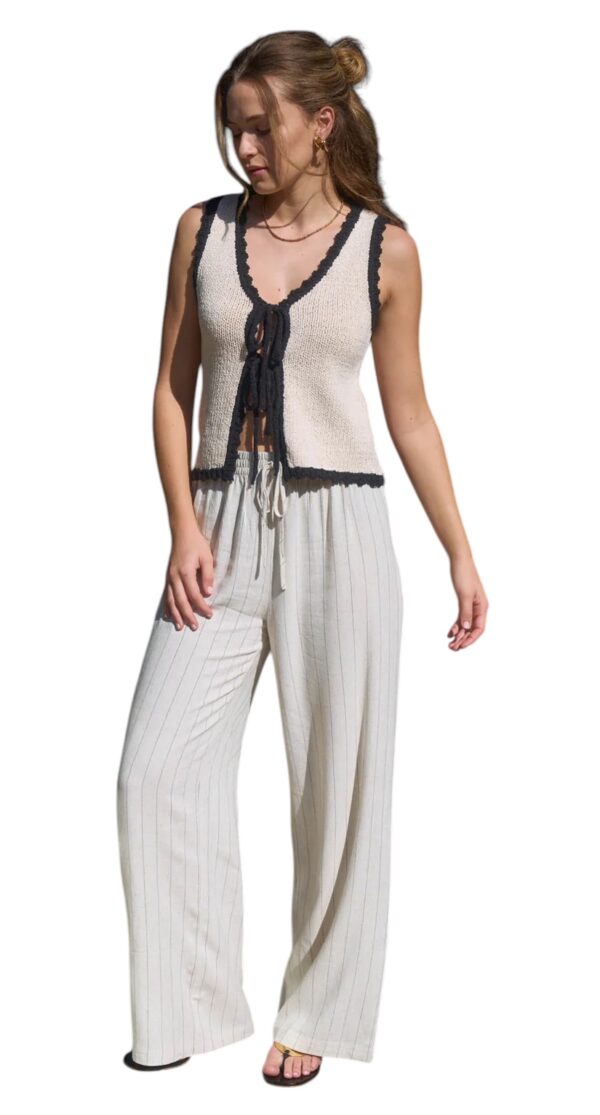 BLUPEPPER DOUBLE FRONT TIE KNIT VEST - Image 5