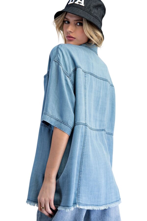 EASEL BUTTON DOWN WASHED CHAMBRAY SHIRT - Image 5