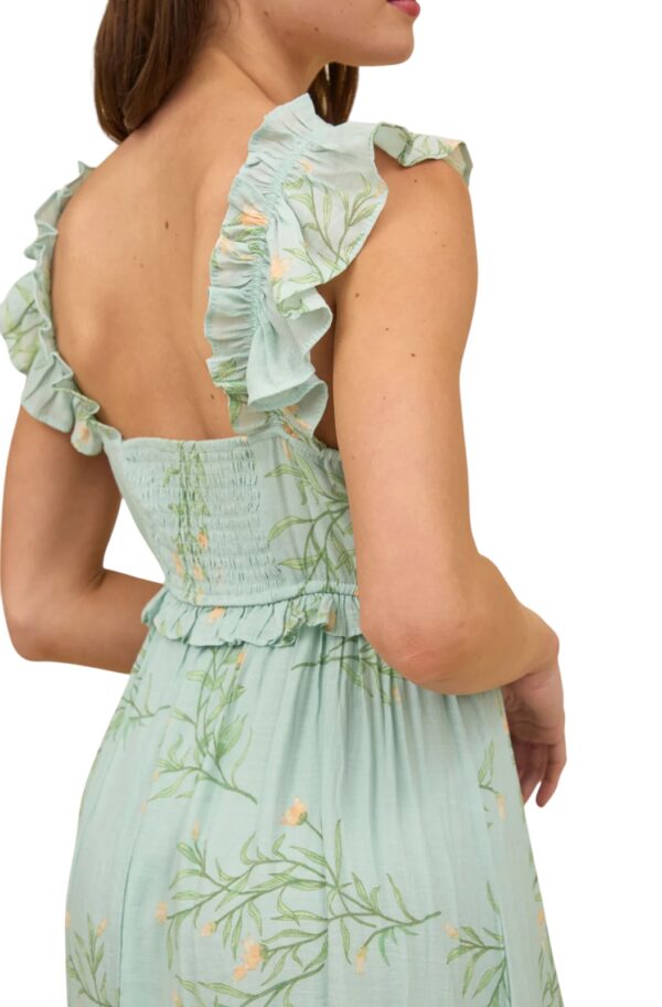 BLUPEPPER SMOCKED BODICE FLORAL MIDI DRESS - Image 6