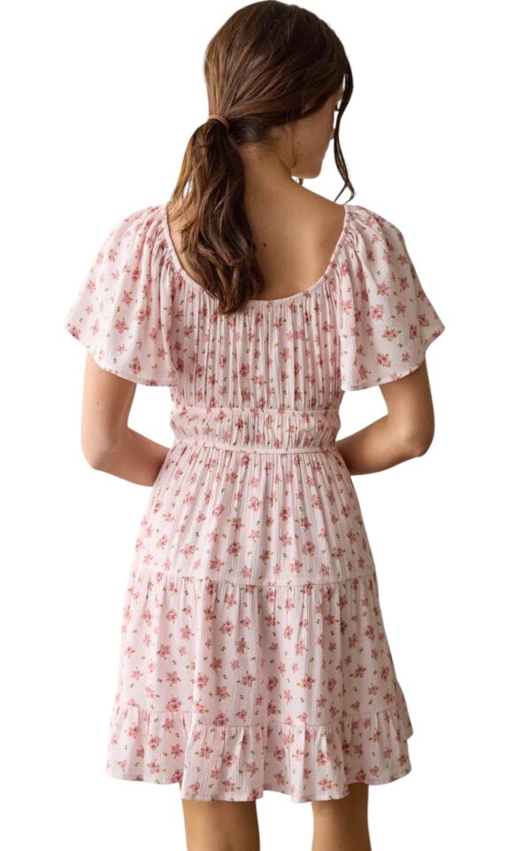 BLUPEPPER FLORAL FLUTTER SLEEVE MINI DRESS - Image 6