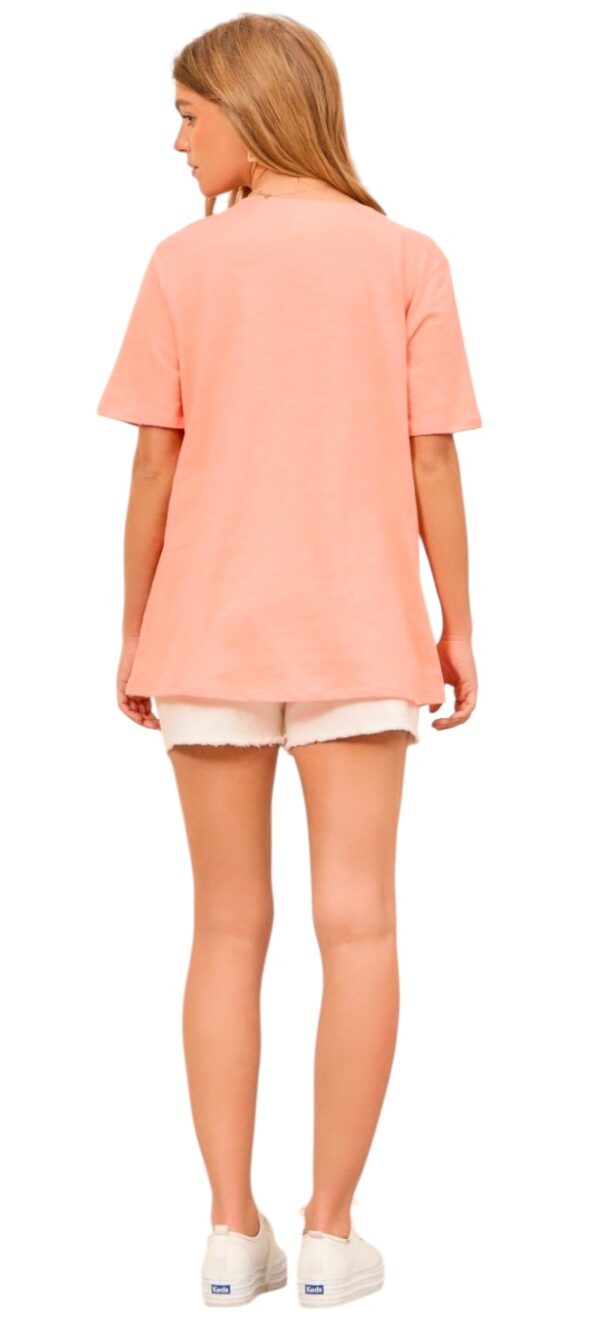 ANDREE SHORT SLEEVE COTTON V-NECK TEE - Image 2