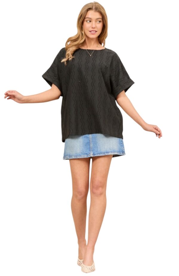 ANDREE DOLMAN SLEEVE TEXTURED KNIT TOP - Image 3