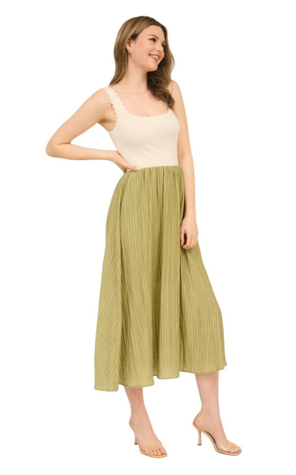 BLUPEPPER KNIT TANK MIDI WITH COTTON SKIRT - Image 8