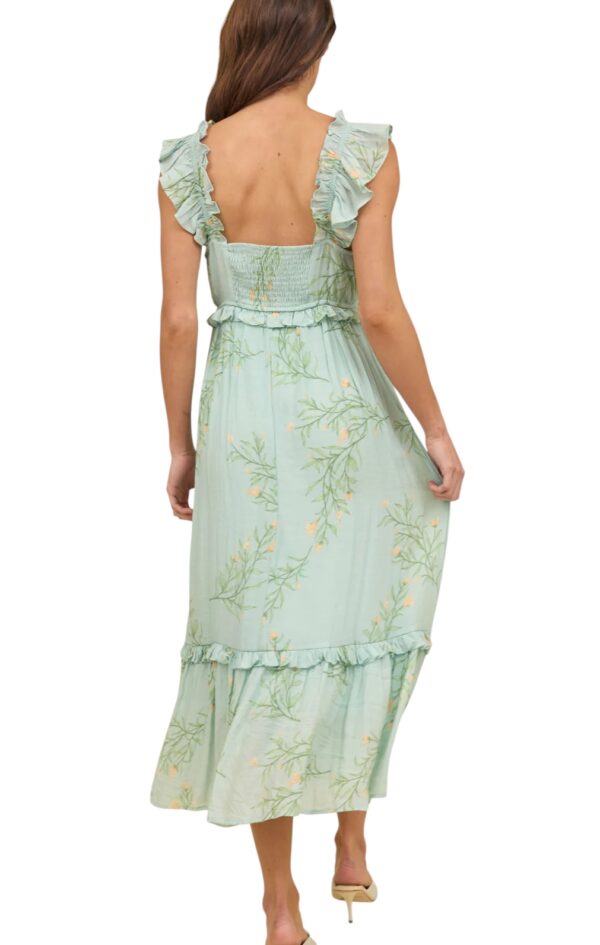 BLUPEPPER SMOCKED BODICE FLORAL MIDI DRESS - Image 5