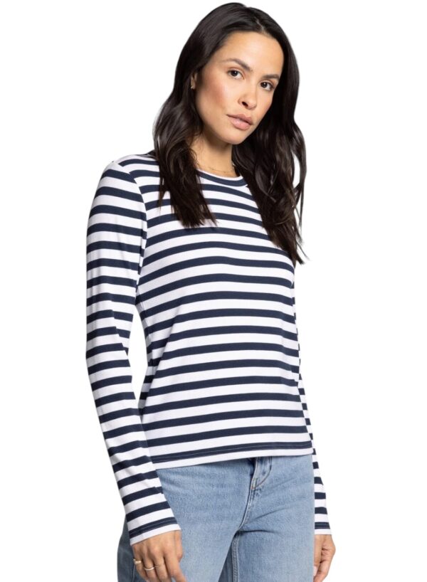 THREAD & SUPPLY JESS TOP IN WHITE/NAVY STRIPE - Image 3