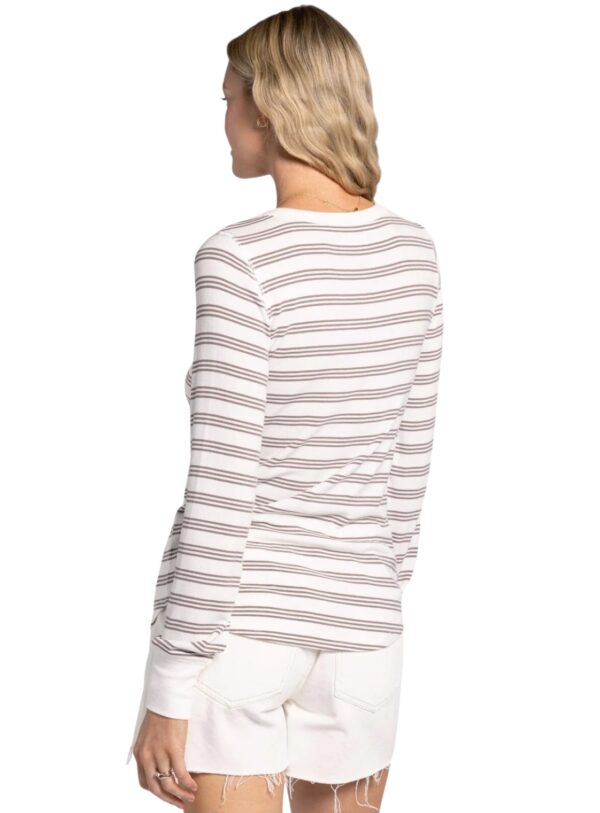 THREAD & SUPPLY STACY TOP WHITE/TAUPE STRIPE - Image 4