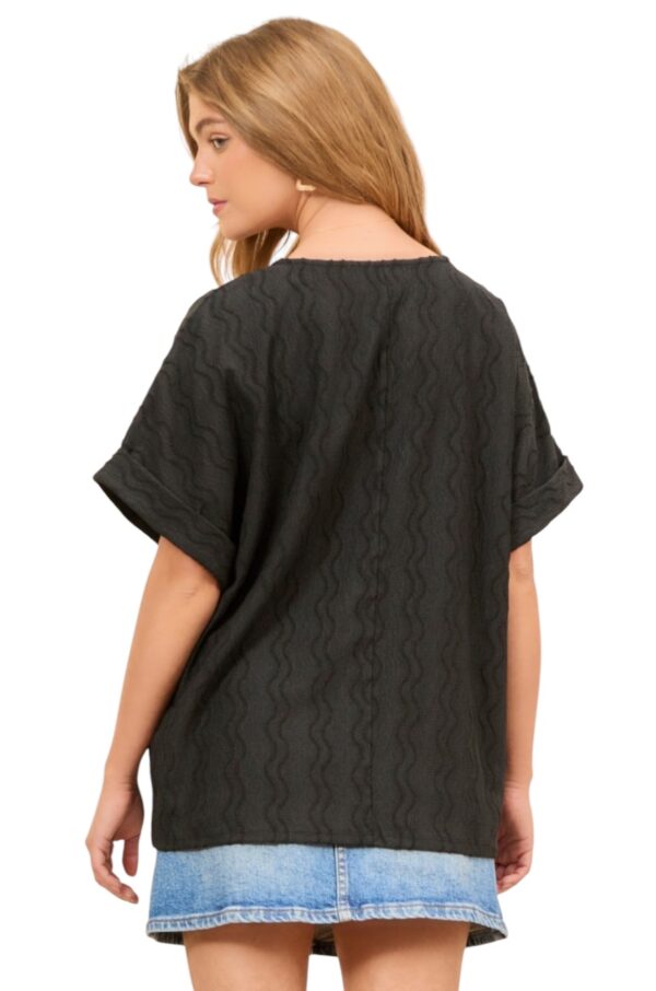 ANDREE DOLMAN SLEEVE TEXTURED KNIT TOP - Image 2