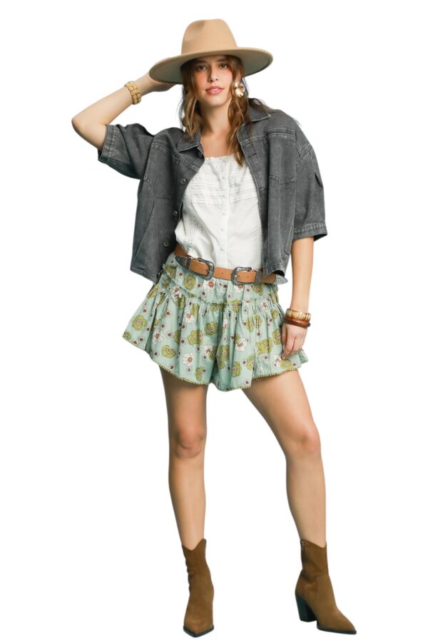 UMGEE PUFF SLEEVE MINERAL WASH DENIM JACKET - Image 10