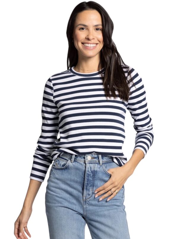 THREAD & SUPPLY JESS TOP IN WHITE/NAVY STRIPE - Image 2