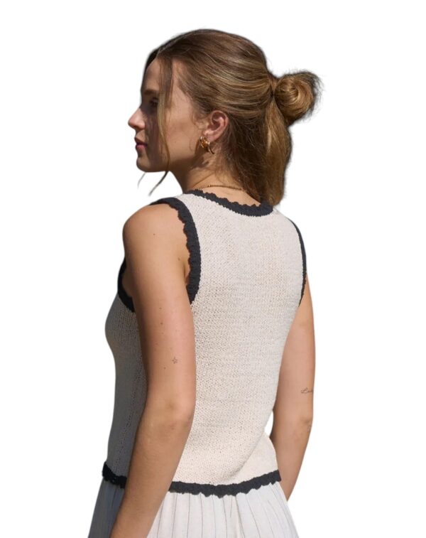 BLUPEPPER DOUBLE FRONT TIE KNIT VEST - Image 2