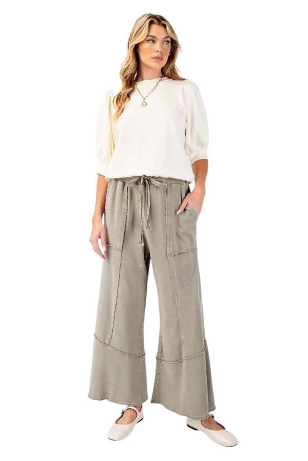 EASEL MINERAL WASH FRENCH TERRY PANTS - Image 2