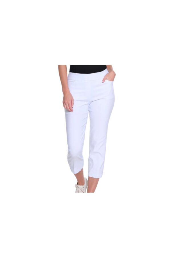 MULTIPLES SLUB DENIM V-LADDER HEM CROP